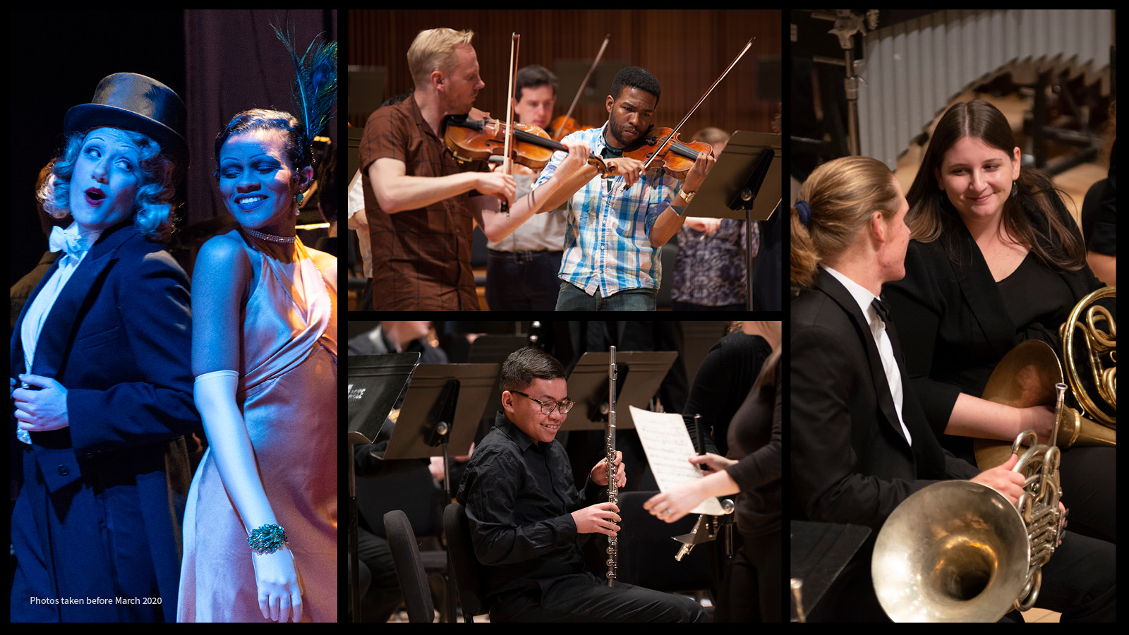  A photo collage of University of Maryland School of Music students.
